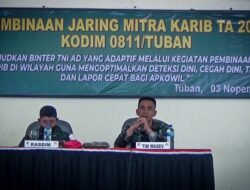 Kasiter Korem 082/CPYJ Melaksanakan Kegiatan Wasgiat Ke Kodim 0811/Tuban