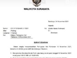 Peringatan Hari Pahlawan 10 November Pemkot Keluarkan Surat Edaran