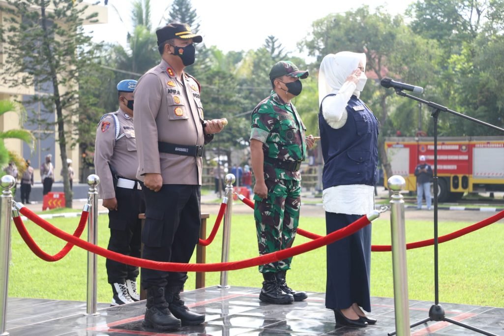 Polres Mojokerto Laksanakan Apel Gelar Pasukan Operasi Lilin Semeru 2021