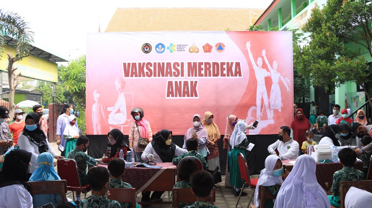Polresta Sidoarjo Ikuti Launching Vaksinasi Merdeka Anak Secara Virtual