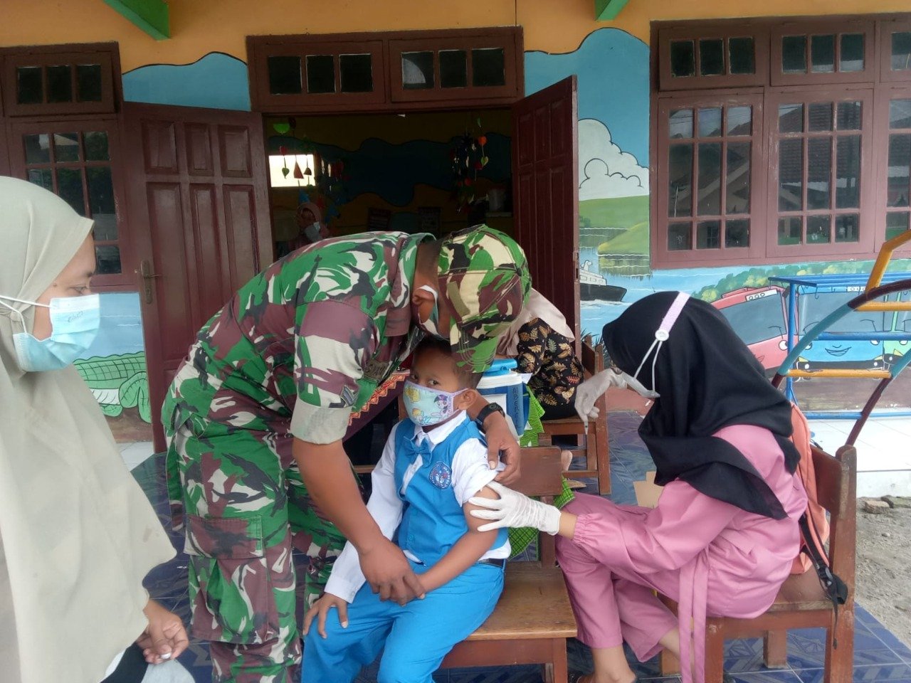 Kodim 0815/Mojokerto Tuntaskan Target Vaksin Anak Usia 6-11 Tahun