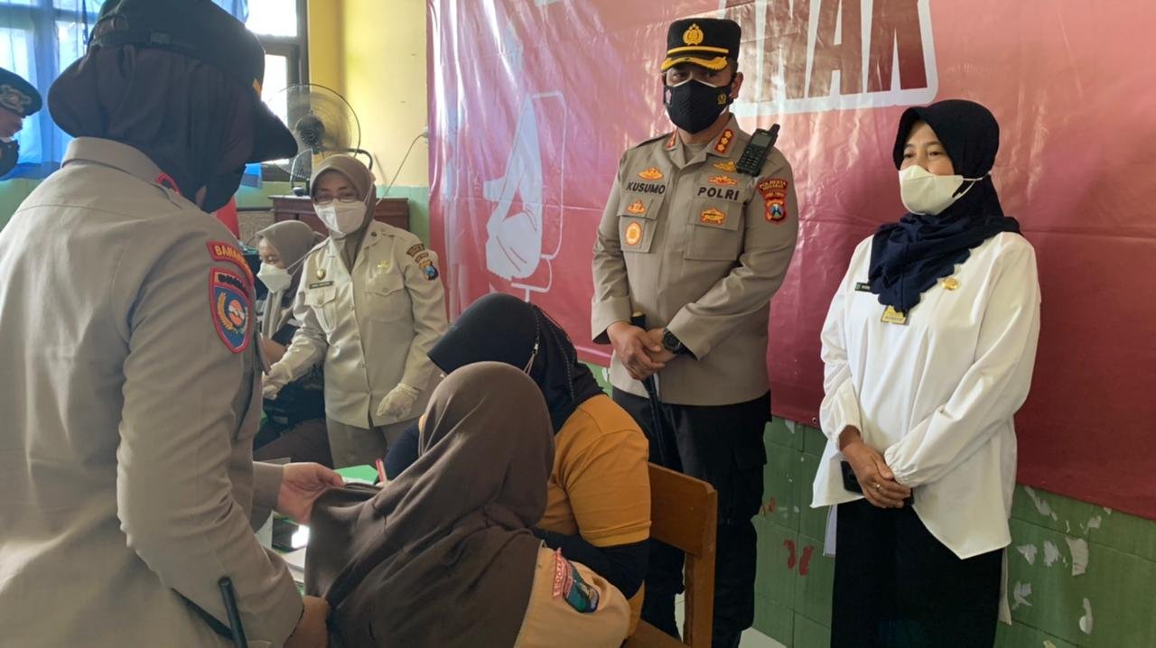 Polresta Sidoarjo Masifkan Vaksinasi Merdeka Anak