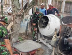 TNI-Polri Di Magetan Kompak Bantu Masyarakat Karya Bakti Bangun Masjid 