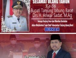 Ketua DPRD H.Abdullah Ucapkan Selamat HUT Ke-56 Bupati Tanjabbar