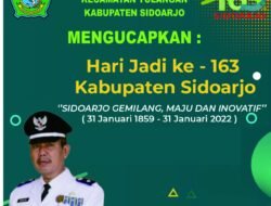 Pemerintah Desa Kebaron Kecamatan Tulangan Kabupaten Sidoarjo Mengucapkan Hari Jadi Ke-163 Kabupaten Sidoarjo