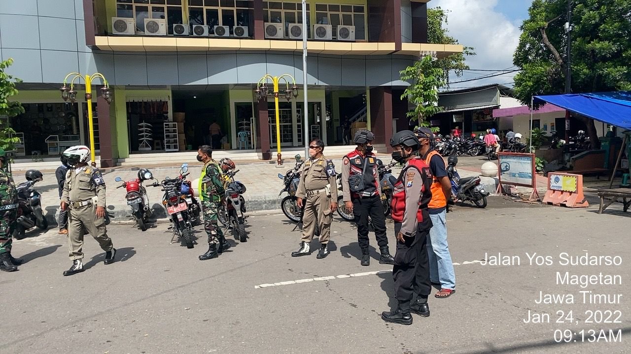 Team Pamor Keris Polres Magetan Gelar Operasi Yustisi Prokes