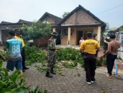 Pasca Puting Beliung di Krian, Polisi Kerja Bakti bersama TNI dan Warga