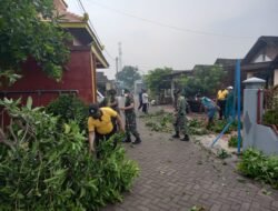 Pasca Puting Beliung di Krian, Polisi Kerja Bakti bersama TNI dan Warga