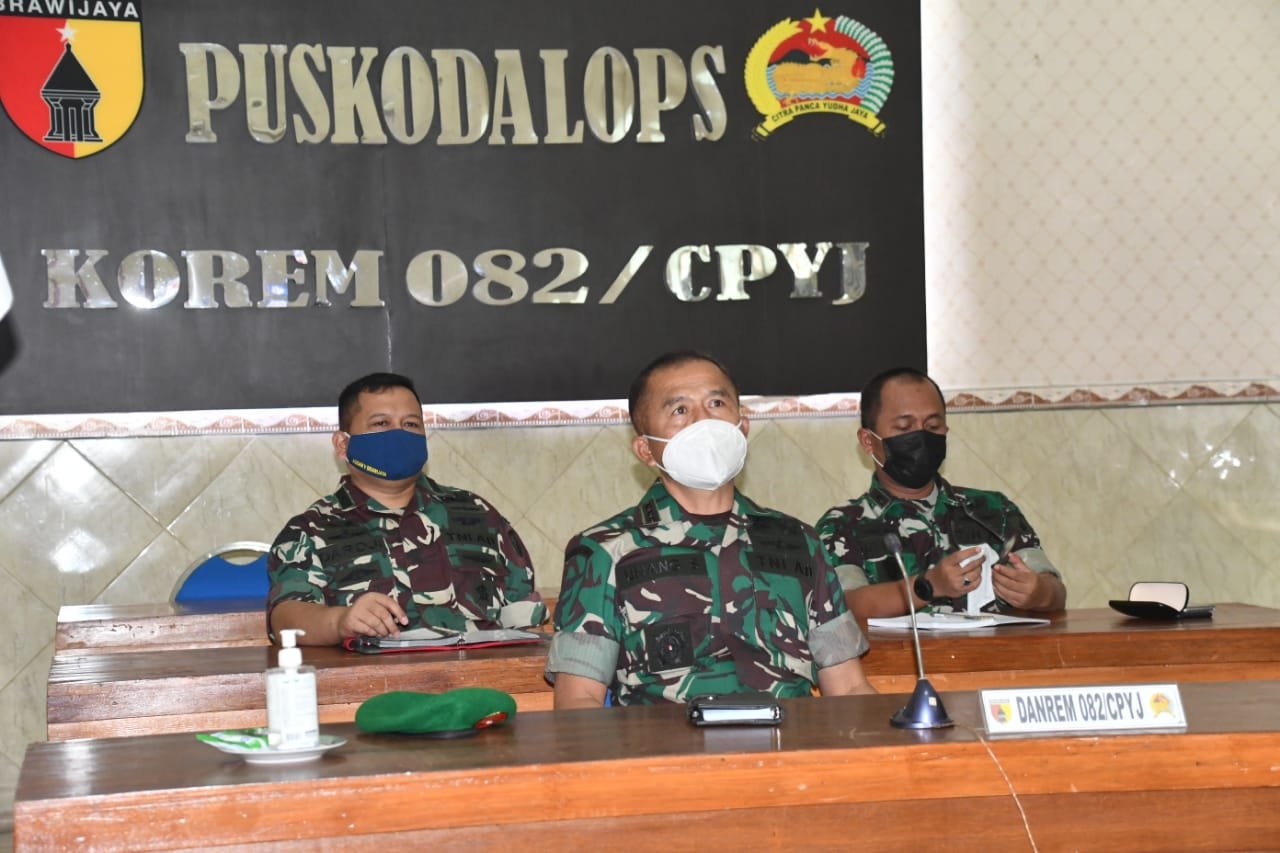 Danrem 082/CPYJ Ikuti Rapat Koordinasi Kunjungan Panglima TNI Ke Wilayah Jawa Timur