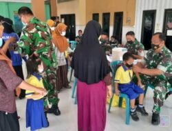 Kodim 0815/Mojokerto Gelar Layanan Vaksinasi Anak Usia 6-11 Tahun