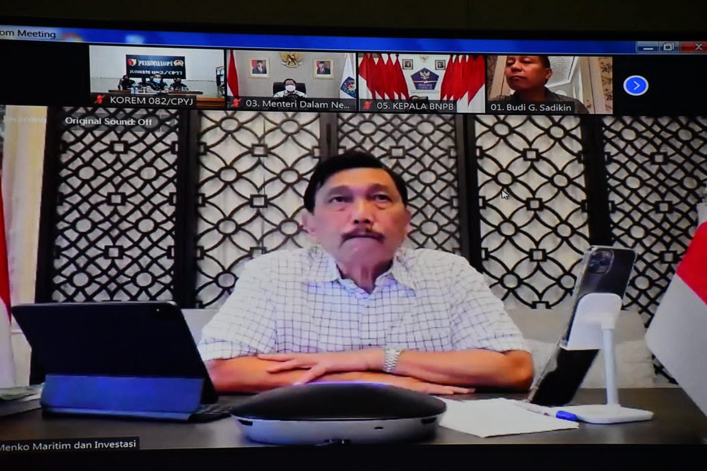 Menyikapi Omicron Terus Naik: Danrem 082/CPYJ Ikuti Rapat Evaluasi