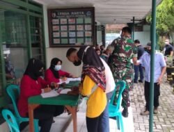 Koramil Kutorejo Gandeng PKM Gelar Layanan Vaksinasi Booster