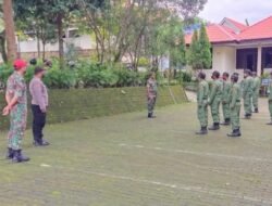 Koramil Pungging Bersama Tiga Pilar Gembleng Satuan Linmas