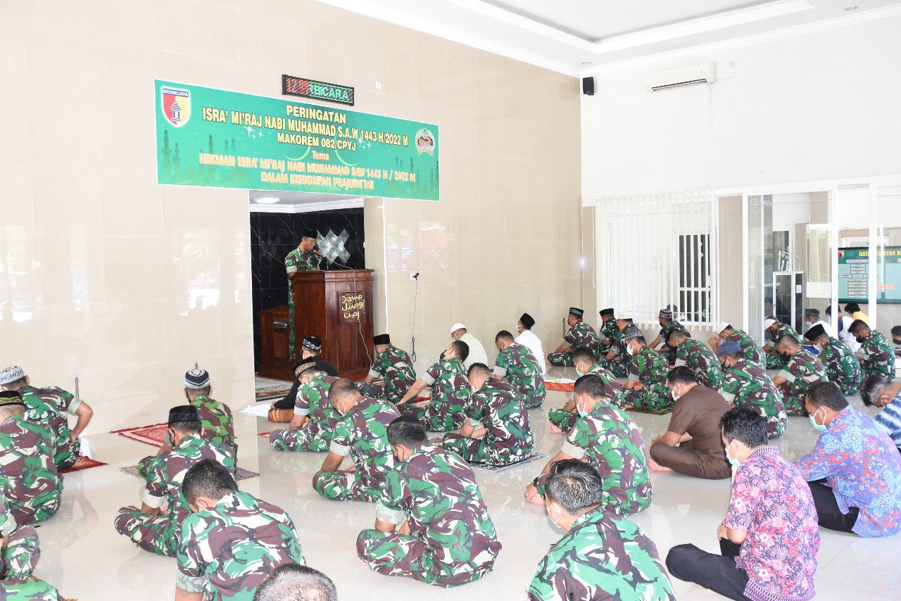 Korem 082/CPYJ: Jadikan Hikmah Isra Mi'raj Dalam Kehidupan Prajurit