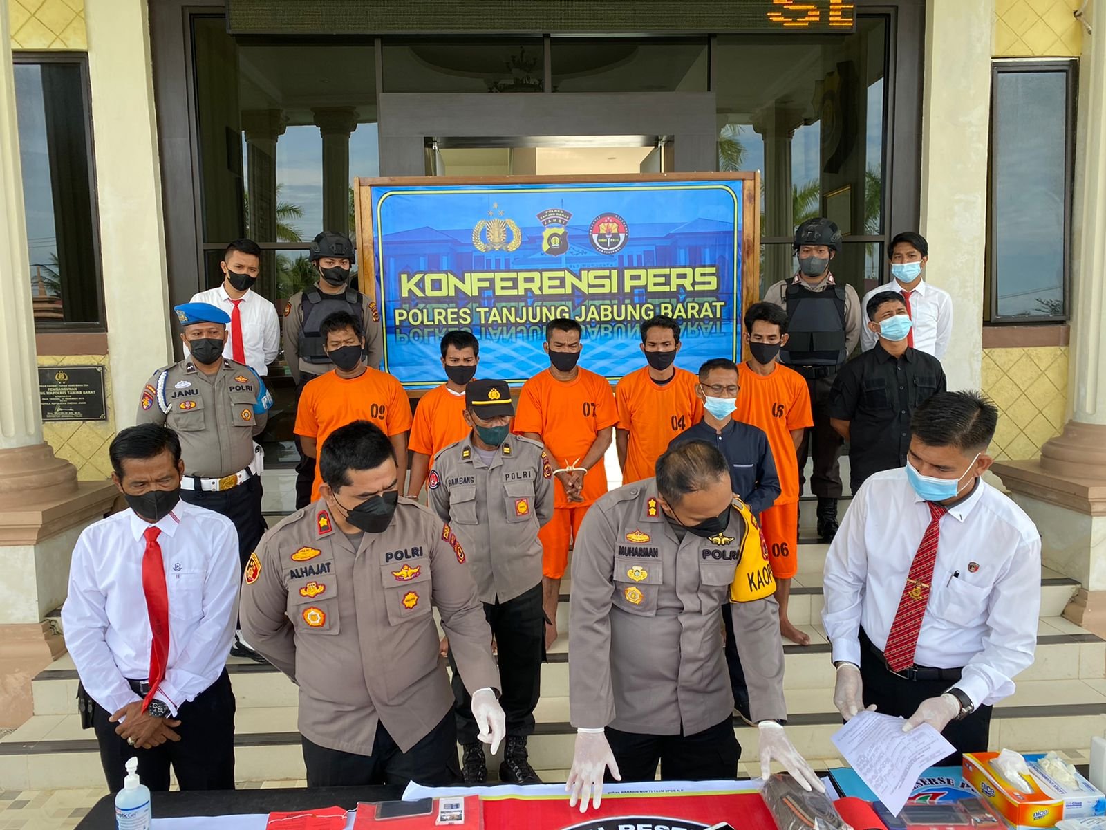 Press Rilis Polres Tanjabbar Laksanakan OPS Antik Siginjai 2022, Lima TSK Diamankan Dua Diantaranya TO