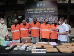 Polresta Malang Kota Gagalkan Peredaran Ganja 14,5 Kg