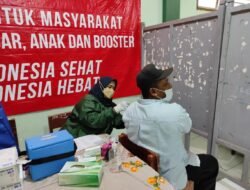 BINDA Jatim Dan Puskesmas Lakukan  Serbuan Vaksinasi Di MWC NU Tulangan Kabupaten Sidoarjo