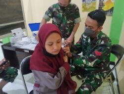 Serbuan Vaksin Booster Kodim 0815/Mojokerto Sasar Ponpes Manba’ul Qur’an