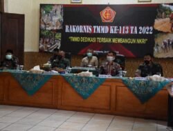 Danrem 082/CPYJ Ikuti Rakornis TMND Ke-113 Tahun 2022 Secara Vicon
