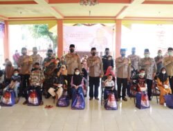 Kapolresta Mojokerto Dalam Program Jubah Sampaikan Pesan Menyentuh Kepada Anak Yatim