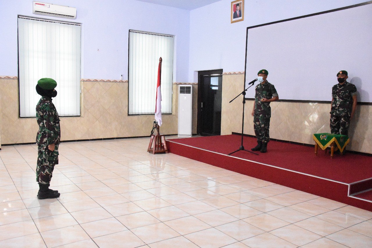 Danrem 082/CPYJ Pimpin Acara Laporan Korp Kenaikan Pangkat periode 1 April 2022