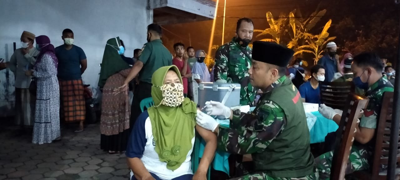 Vaksinasi Mobile Kodim 0815/Mojokerto Sisir Kecamatan Mojosari
