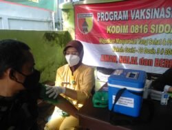 Koramil 0816/05 Tulangan Ikut Sukseskan Percepatan Vaksinasi Boster