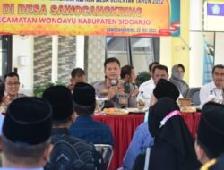 Kapolresta Sidoarjo Cangkrukan Kamtibmas Jelang Pilkades di Wonoayu