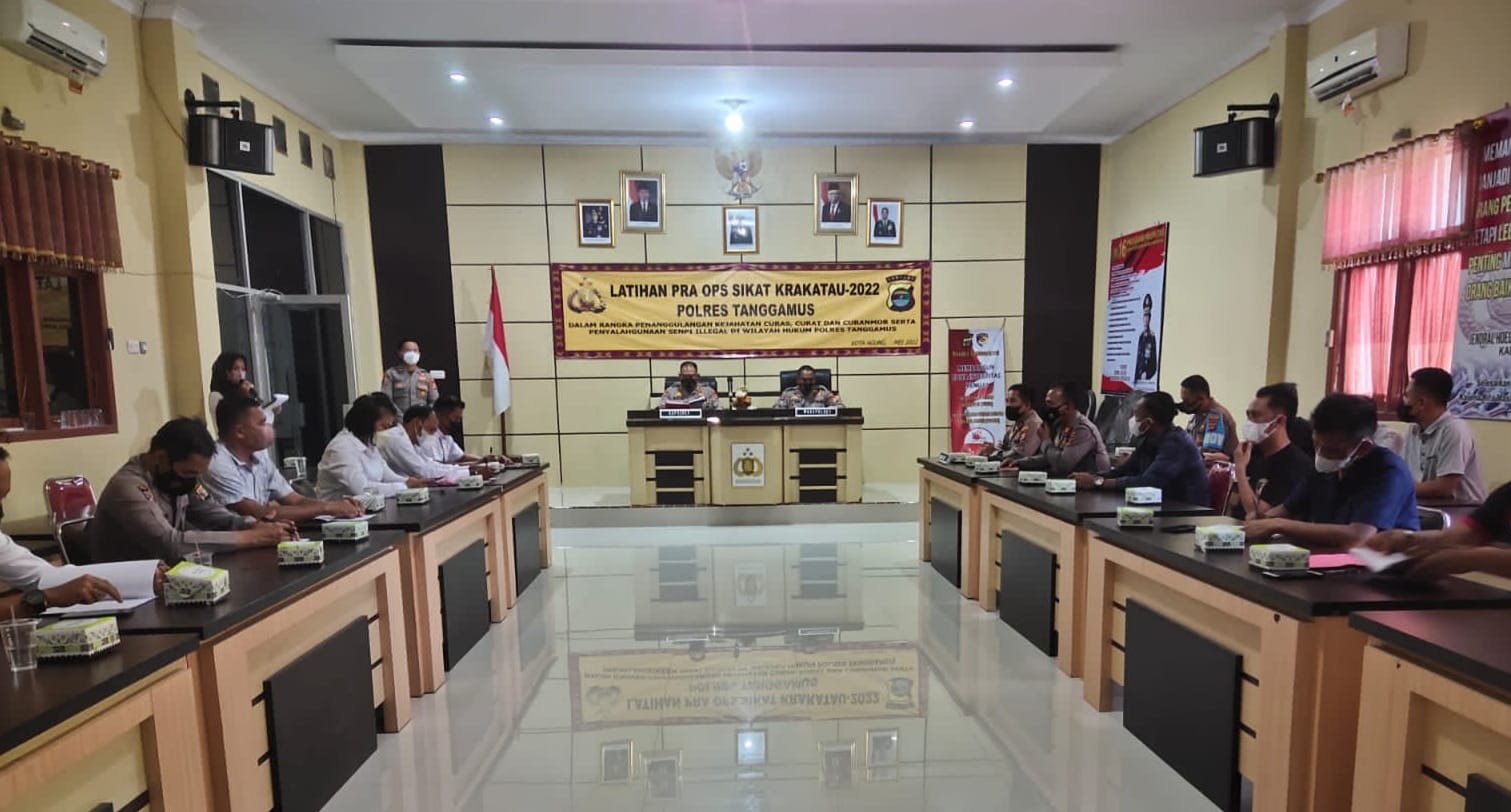 Jelang Operasi Sikat Krakatau 2022, Polres Tanggamus Gelar Larpraops