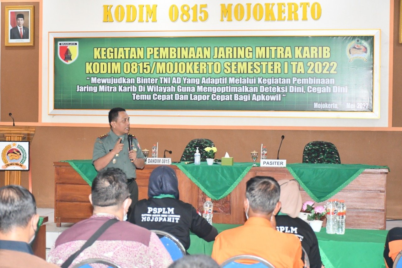 Bina Mitra Karib, Dandim 0815/Mojokerto Rangkul Komponen Masyarakat