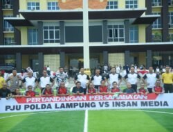 Polda Lampung Libas Insan Pers 3-1 Dalam Pertandingan Persahabatan Mini Soccer