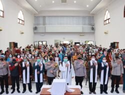 Kapolresta Mojokerto Sapa Kamtibmas dalam Peringatan Kenaikan Isa Almasih