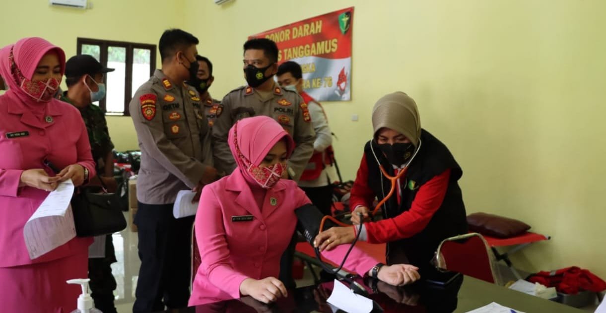 Sambut Hari Bhayangkara ke 76, Polres Tanggamus Gelar Donor Darah