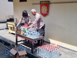 583 Botol Miras Berbagai Jenis Berhasil Diamankan Polresta Mojokerto