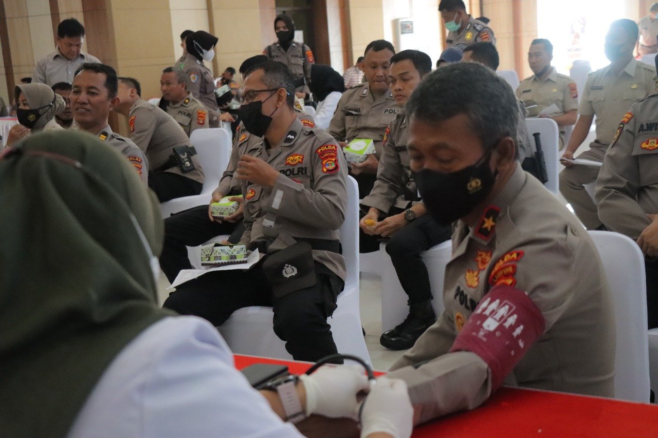 Gelar Bhakti Kesehatan, Ketua Bhayangkari Lampung: Setetes Darah Kita Berguna Untuk Orang Lain