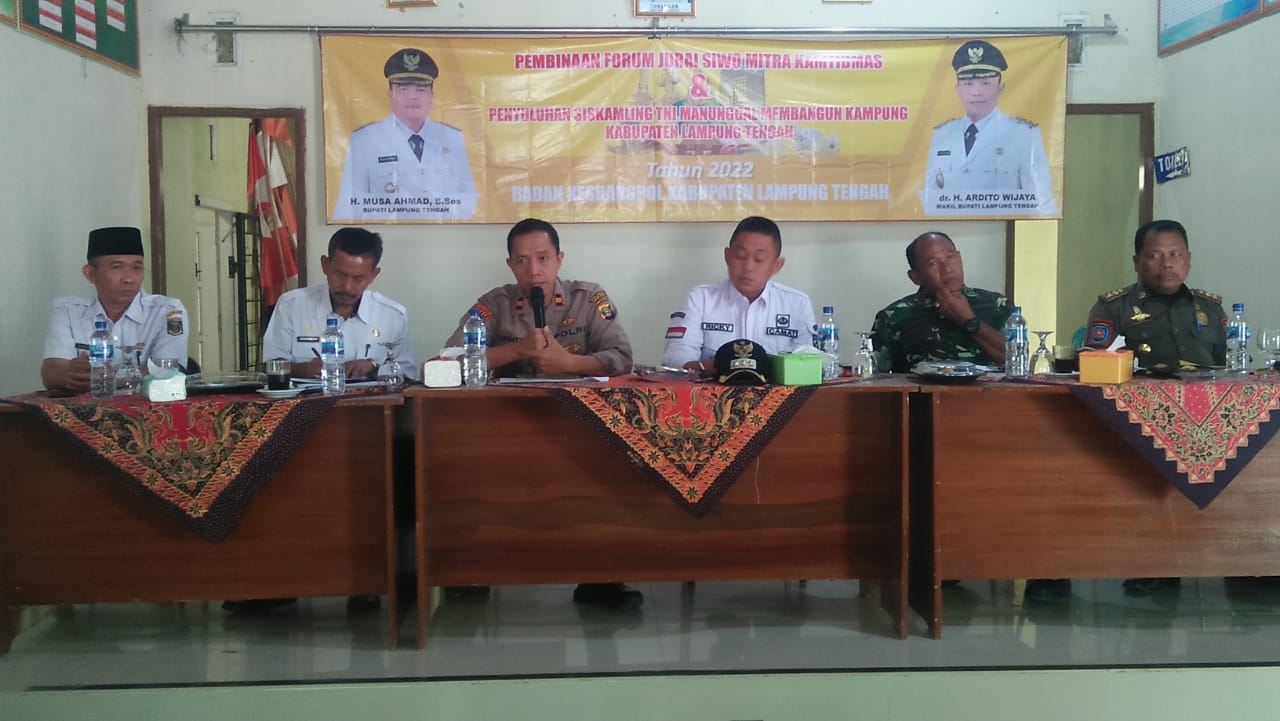 Polres Lampung Tengah dan Polda Lampung Sosialisasikan Perpol 01 Tahun 2021 Tentang Polisi Masyarakat