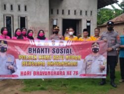 Polsek Bumi Ratu Nuban Dan Polres Lampung Tengah Sambut Hut Bhayangkara Dengan Baksos Di Dua kampung