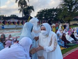 Bupati Tanggamus Solat Idul Adha di Lapangan Merdeka