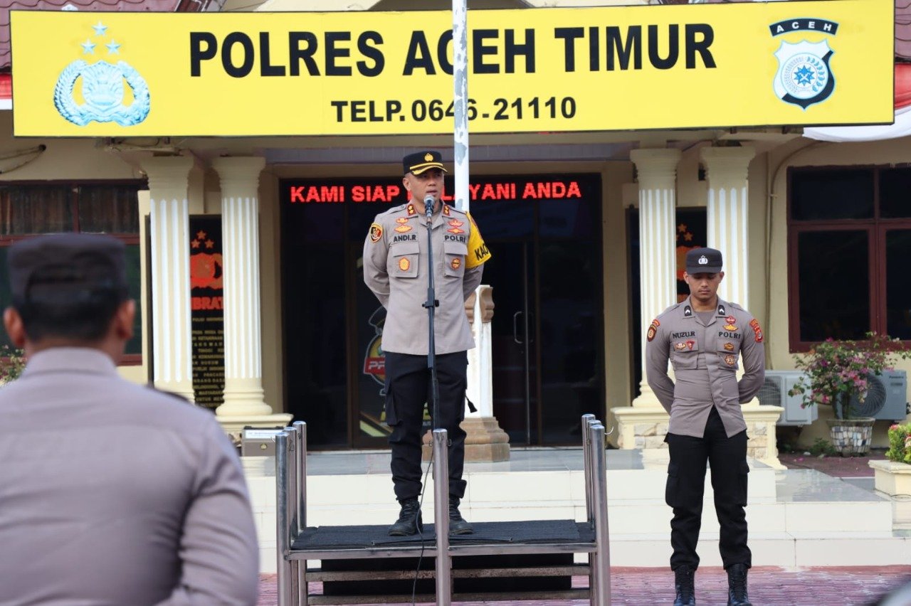 Apel Perdana, Kapolres Aceh Timur Tekankan Tanggungjawab dan Kebersamaan