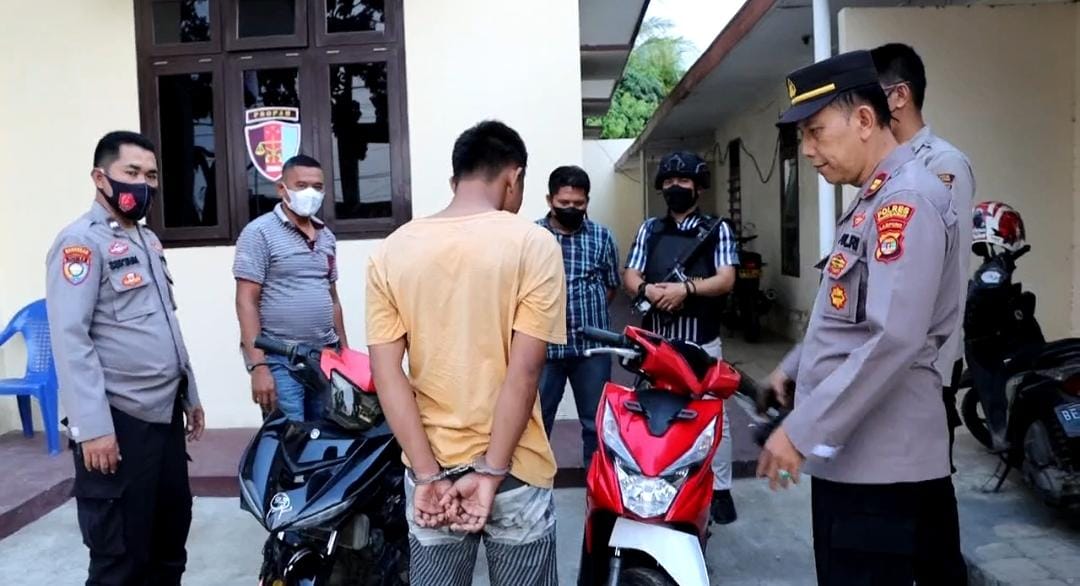 Dibackup Tekab 308 dan Polsek Kota Agung, Seorang Tersangka Curanmor Dibekuk Polsek Talang Padang