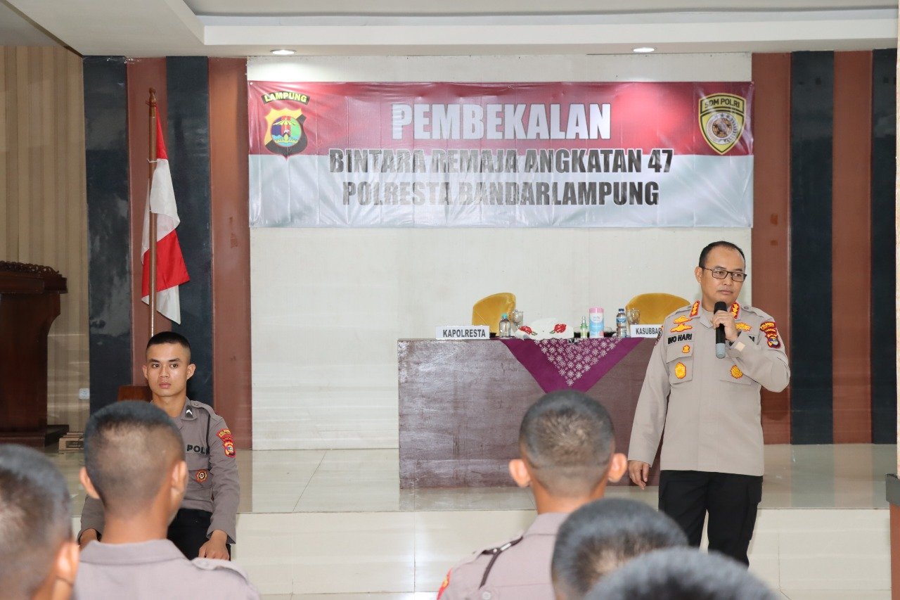 Kapolresta Bandar Lampung Beri Arahan Kepada 38 Bintara Remaja