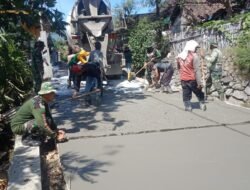 TMMD Ke-114 Mojokerto, Satgas TMMD Tuntaskan Rabat Beton Jalan Antar Dusun