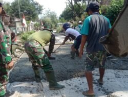 TMMD Imbangan Ke–114 Mojokerto, Target Satgas Hari Ini Tuntaskan Jalan Lingkungan Pringwulung