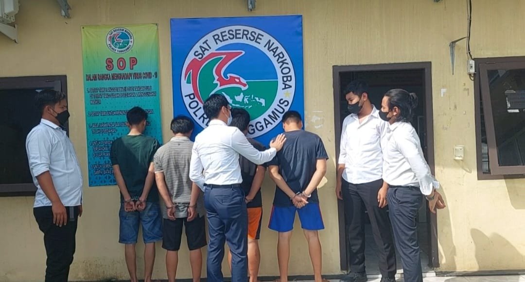 Satresnarkoba Polres Tanggamus Tangkap Empat Tersangka Pengedar Sabu
