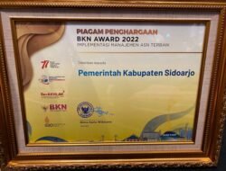Pemkab Sidoarjo Raih 3 Penghargaan di ajang BKN Award 2022