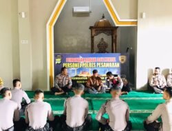 Polres Pesawaran Melaksanakan Pembinaan Rohani Dan Mental Seminggu Sekali
