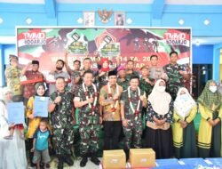 Bupati Sidoarjo Bersama Asintel Kasad Mayjen TNI Dedi Solihin Tinjau TMMD 2022 di Desa Rejeni, Krembung
