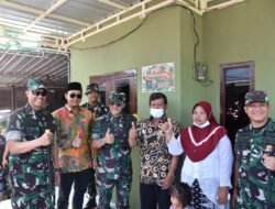 Bupati Sidoarjo Bersama Asintel Kasad Mayjen TNI Dedi Solihin Tinjau TMMD 2022 di Desa Rejeni, Krembung