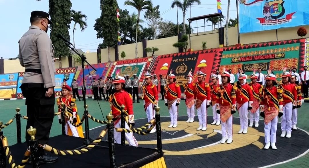 Tampil Memukau, Polisi Cilik Polres Tanggamus Dikukuhkan Kapolres