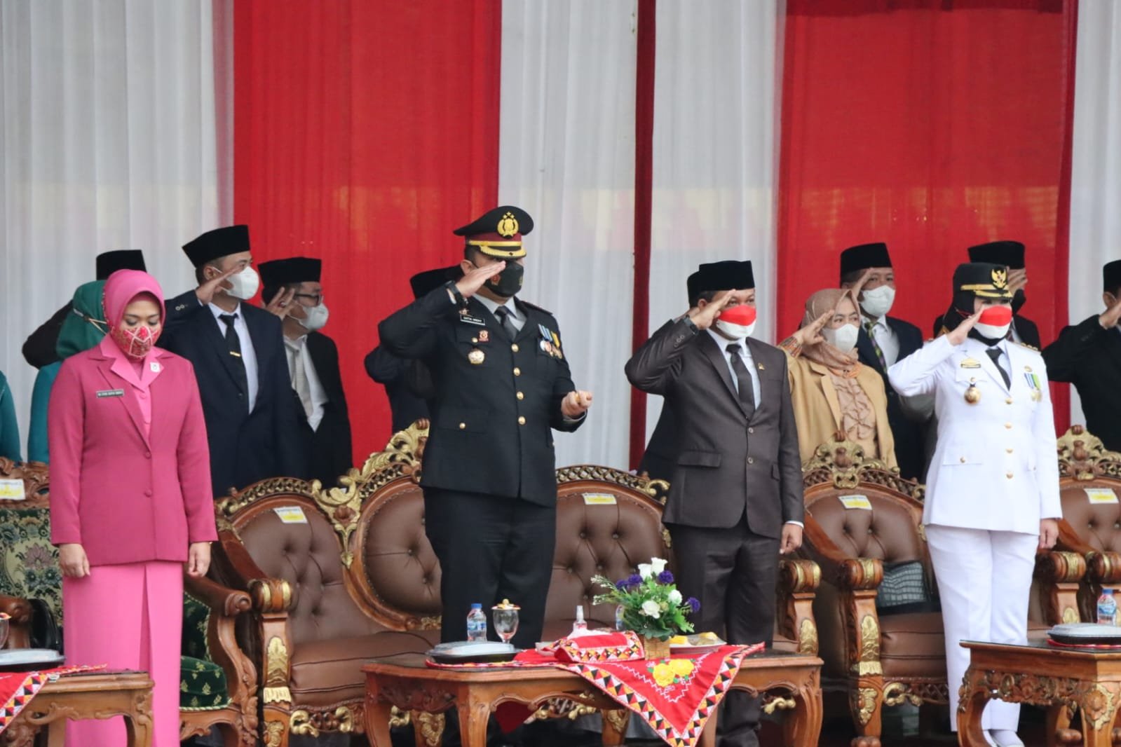 Polres Tanggamus Gelar Upacara Peringatan HUT ke 77 RI dan Ikuti Seluruh Kegiatan bersama Forkopimda